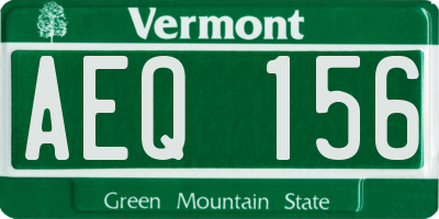 VT license plate AEQ156