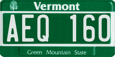 VT license plate AEQ160