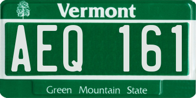 VT license plate AEQ161