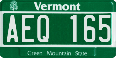 VT license plate AEQ165