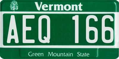 VT license plate AEQ166