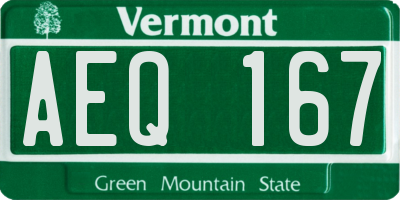 VT license plate AEQ167