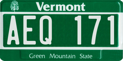 VT license plate AEQ171