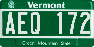 VT license plate AEQ172