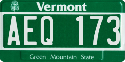 VT license plate AEQ173