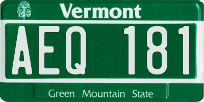 VT license plate AEQ181