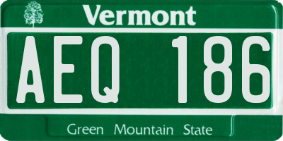 VT license plate AEQ186