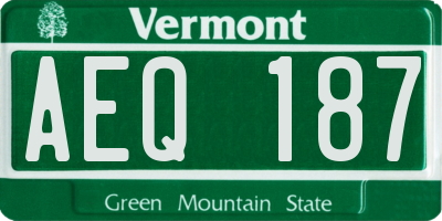 VT license plate AEQ187