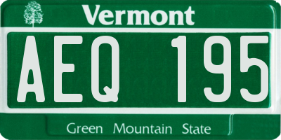 VT license plate AEQ195