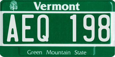 VT license plate AEQ198