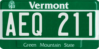 VT license plate AEQ211