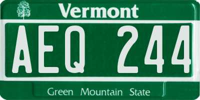 VT license plate AEQ244