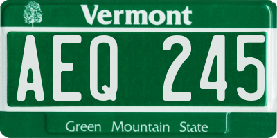 VT license plate AEQ245