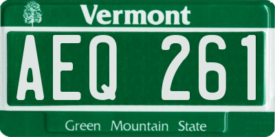 VT license plate AEQ261