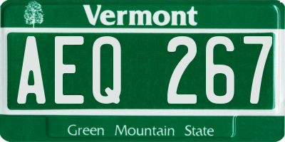VT license plate AEQ267