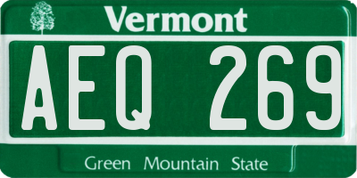 VT license plate AEQ269