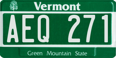 VT license plate AEQ271