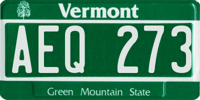 VT license plate AEQ273