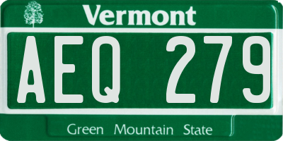 VT license plate AEQ279