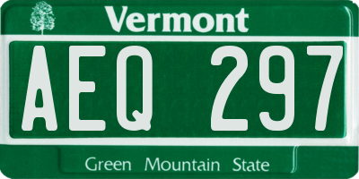 VT license plate AEQ297