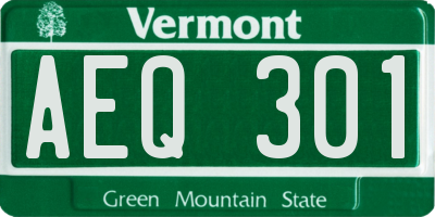 VT license plate AEQ301