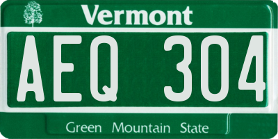 VT license plate AEQ304