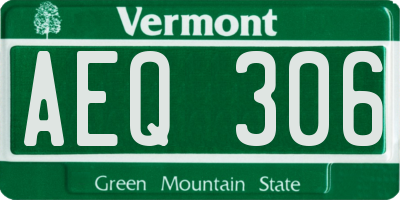 VT license plate AEQ306