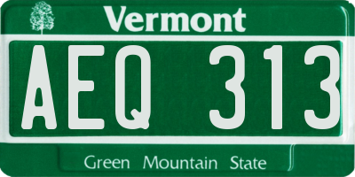 VT license plate AEQ313