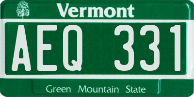 VT license plate AEQ331