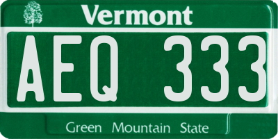 VT license plate AEQ333