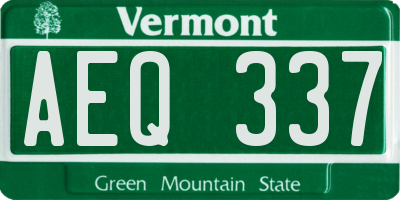 VT license plate AEQ337