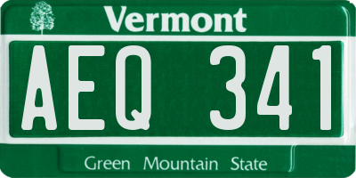 VT license plate AEQ341