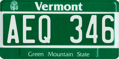 VT license plate AEQ346