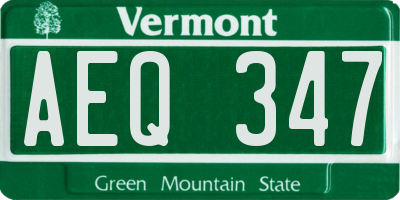 VT license plate AEQ347