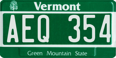 VT license plate AEQ354