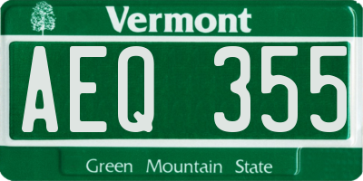 VT license plate AEQ355