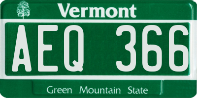 VT license plate AEQ366