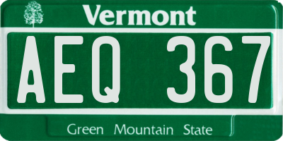 VT license plate AEQ367