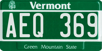 VT license plate AEQ369