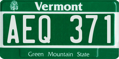 VT license plate AEQ371
