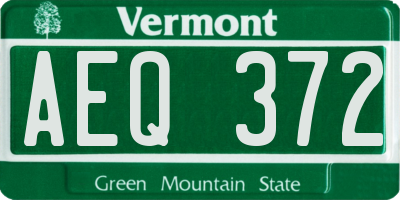 VT license plate AEQ372
