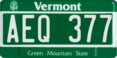 VT license plate AEQ377