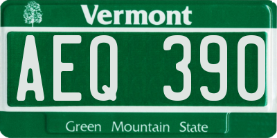 VT license plate AEQ390