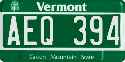 VT license plate AEQ394