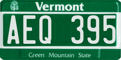 VT license plate AEQ395