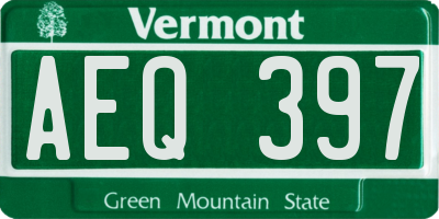 VT license plate AEQ397