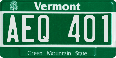 VT license plate AEQ401