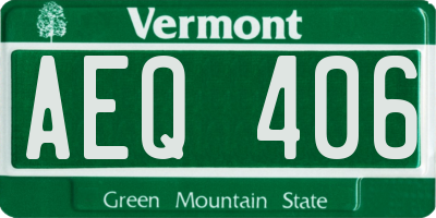 VT license plate AEQ406