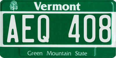 VT license plate AEQ408