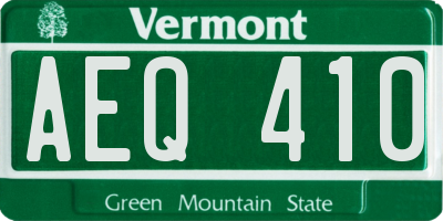 VT license plate AEQ410